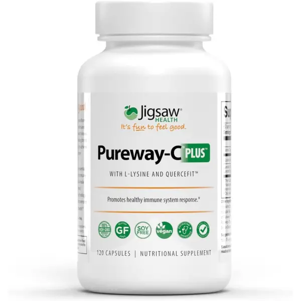 Jigsaw Health Pureway- C Plus | Vitamin C with L-Lysine and Quercetin | 120 Capsules