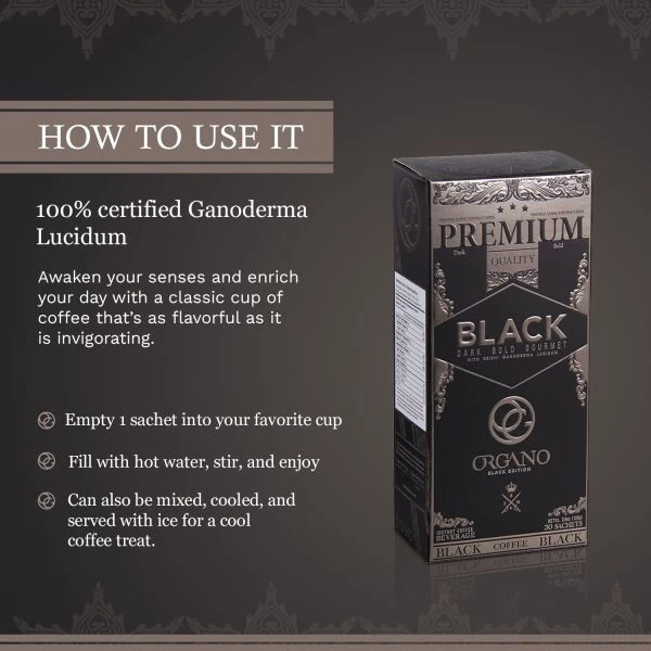 4 Boxes Organo Gold Gourmet Black Coffee 120 Sachets