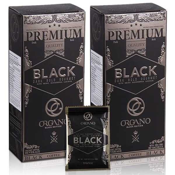 2 Box Organo Gold Gourmet Black Coffee, Organic 100% Certified, 105g – 30 bags (3.5g)