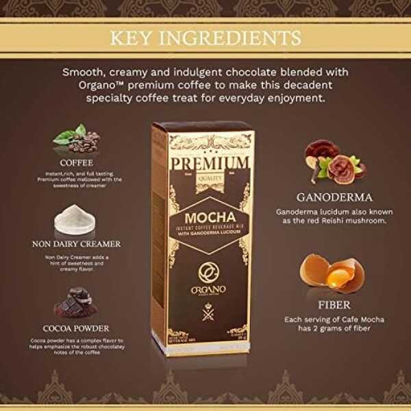 ORGANO 1 box Black Coffee, 1 box Cafe Latte and 1 Box Cafe Mocha 100% Certified Organic Gourmet Coffee