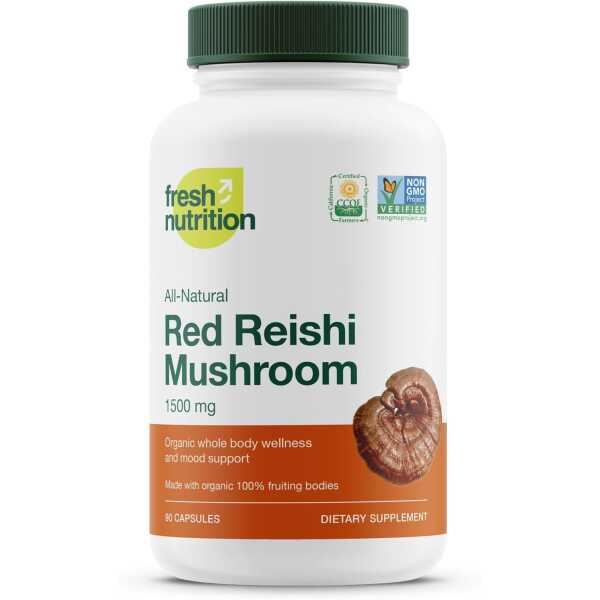 Organic Reishi Mushroom Capsules – Rich in Alpha Glucan – Ganoderma Lucidum & Ganoderma Applanatim – Third Party Tested – 90