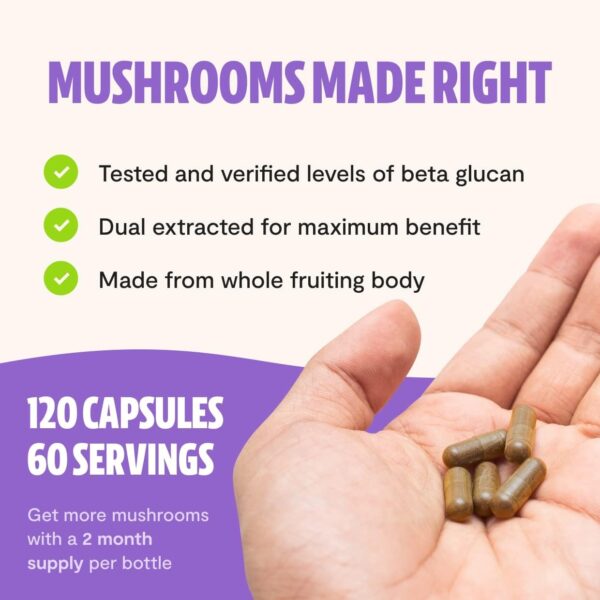FreshCap Ultimate Mushroom Complex Powder – Lions Mane, Reishi, Cordyceps, Chaga, Turkey Tail, Maitake Supplements – for