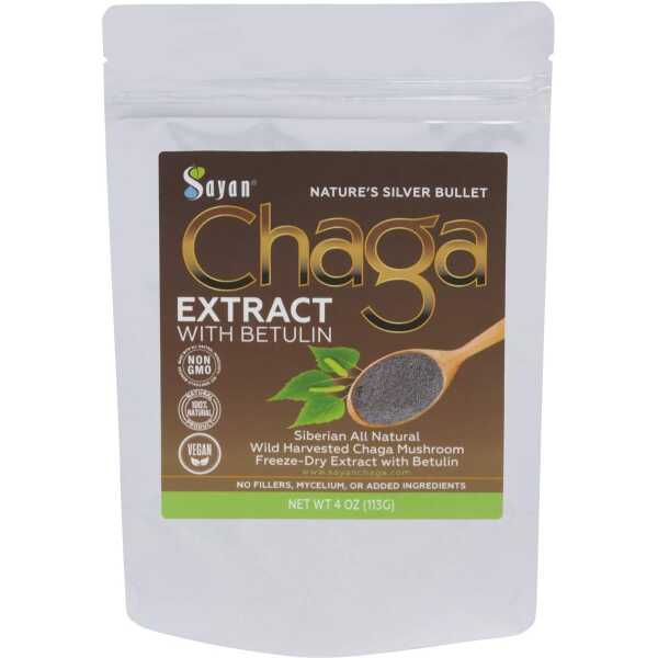 Sayan Chaga Mushroom Extract Powder (4oz) – Freeze Dried Siberian Wild Harvested – Organic Antioxidant Tea for Immune and
