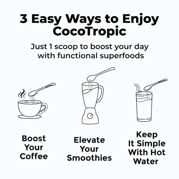 Organic Cocotropic Superfood Mushroom Hot Chocolate Mix, 16 oz | Non-GMO, Vegan, Gluten Free, Mood, Raw Cacao, Reishi Mushrooms,