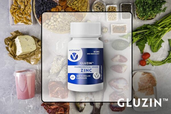 Gluzin OTC ZINC – Gluzin – Pharmaceutical Grade Zinc, 50mg, (2 Bottles – 120 Capsules)
