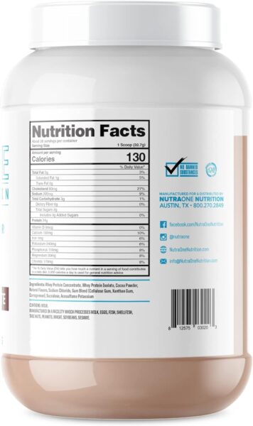 NutraOne ProteinOne Whey Protein Promote Recovery and Build Muscle with a Protein Shake Powder for Men & Women (Chocolate PB Cup, 5 LB)