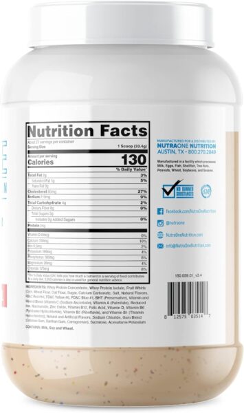 NutraOne ProteinOne Whey Protein Promote Recovery and Build Muscle with a Protein Shake Powder for Men & Women (Chocolate PB Cup, 5 LB)