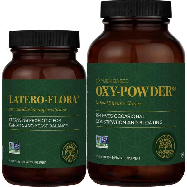 Global Healing Center Colon Cleanse Program, 6-Day Quick Cleanse with Step-by-Step Instructions – Oxygen Based and Natural Colon Cleanse Paired with Probiotic Supplement for Healthy Digestion Support