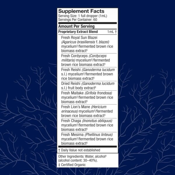 Host Defense Stamets 7 Extract – 7 Species Blend – Mushroom Supplement for Immune Support with Royal Sun Blazei, Cordyceps, Reishi, Maitake, Lion’s Mane, Chaga & Mesima – 2 fl oz (60 Servings)*