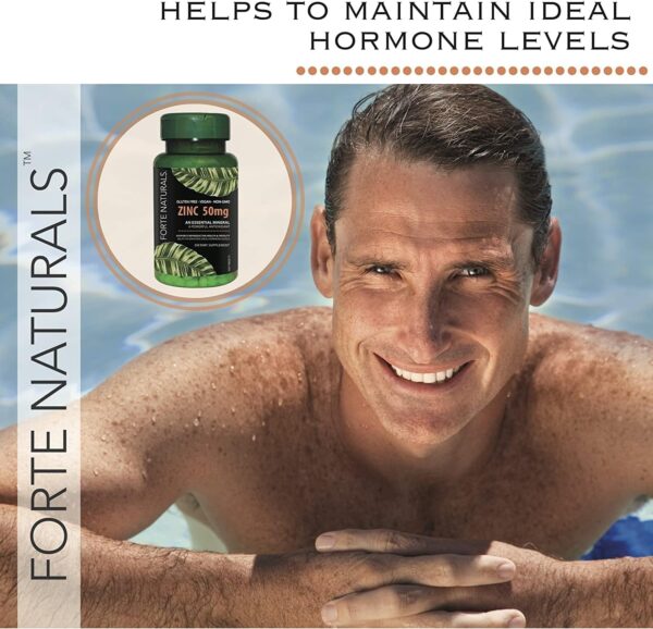 60 Zinc Supplements Specially Formulated for Sensitive Stomachs, Vitamins for Adults Daily Supplement Vegan 50mg, Non GMO, Easy to Swallow Zink Vitaminas