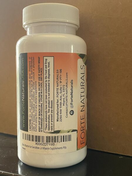 60 Zinc Supplements Specially Formulated for Sensitive Stomachs, Vitamins for Adults Daily Supplement Vegan 50mg, Non GMO, Easy to Swallow Zink Vitaminas