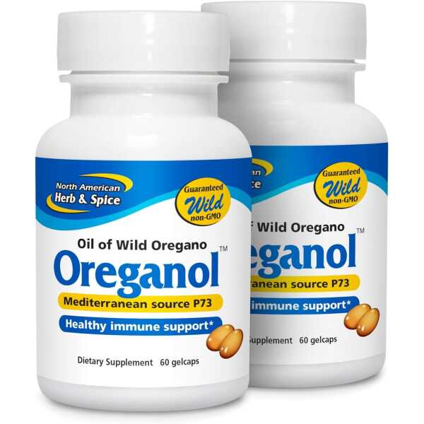 NORTH AMERICAN HERB & SPICE Oreganol P73 (2 Pack) – 60 Softgels – Immune System Support – Unprocessed, Vegan Friendly Wild Oregano – Mediterranean Source – Non-GMO – 120 Total Servings
