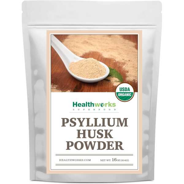 Healthworks Psyllium Husk Powder (16 Ounces / 1 Pound) | Raw | Certified Organic | Finely Ground Powder from India | Keto, Vegan & Non-GMO | Fiber Support