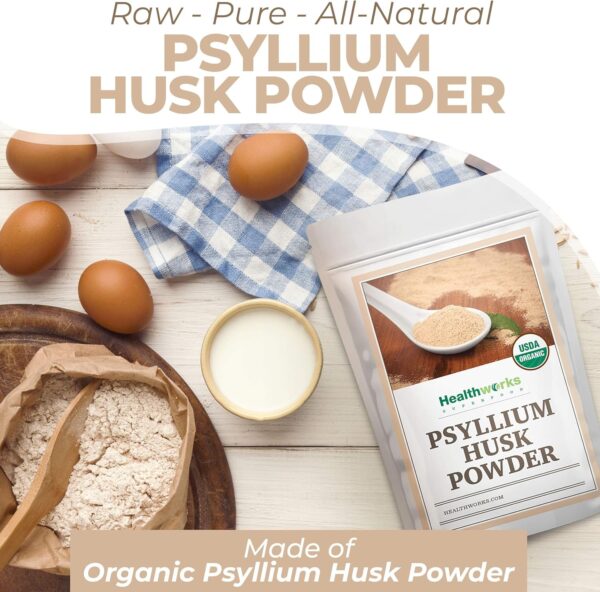 Healthworks Psyllium Husk Powder (16 Ounces / 1 Pound) | Raw | Certified Organic | Finely Ground Powder from India | Keto, Vegan & Non-GMO | Fiber Support