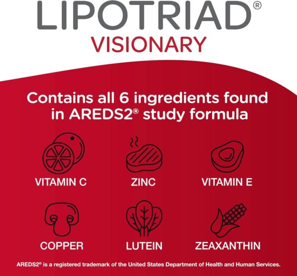 Visionary Eye Vitamin and Mineral Supplement with AREDS2® Ingredients in Our own Custom Formula, 60 Count