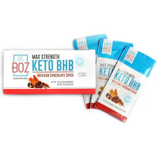 Dr. Boz Mexican Chocolate Spice [20 Sachets,16.6g] Keto BHB Powder – Exogenous Ketones Supplement – Best Keto Supplement for Weight Loss – Keto Shake