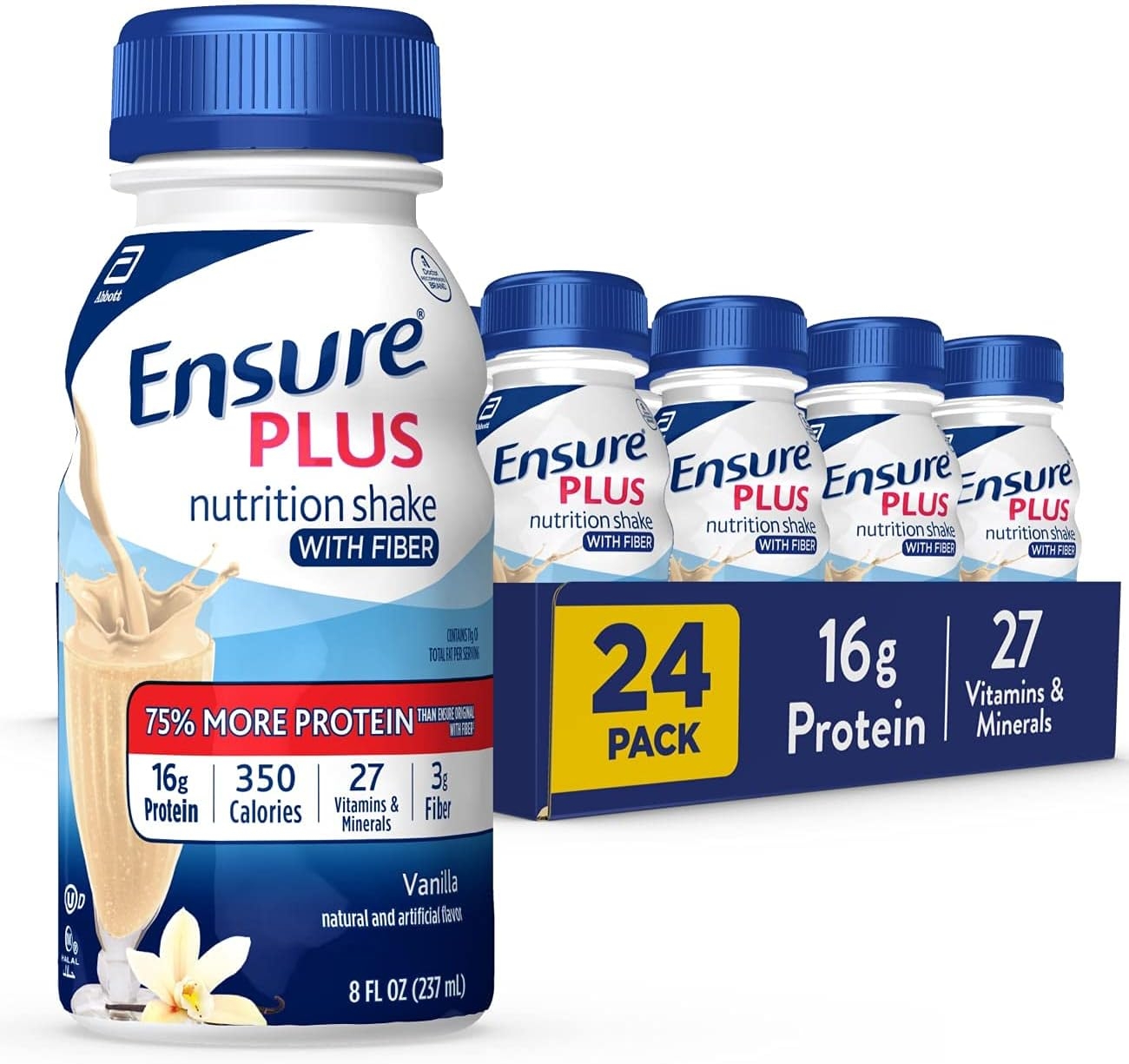 Ensure Plus Nutrition Shake With Fiber & Ensure Max Protein Nutrition Shake with 30g of Protein, 1g of Sugar, High Protein Shake, Milk Chocolate, 11 Fl Oz (Pack of 12), Liquid, Halal 17 Ensure Plus Nutrition Shake With Fiber & Ensure Max Protein Nutrition Shake with 30g of Protein, 1g of Sugar, High Protein Shake, Milk Chocolate, 11 Fl Oz (Pack of 12), Liquid, Halal