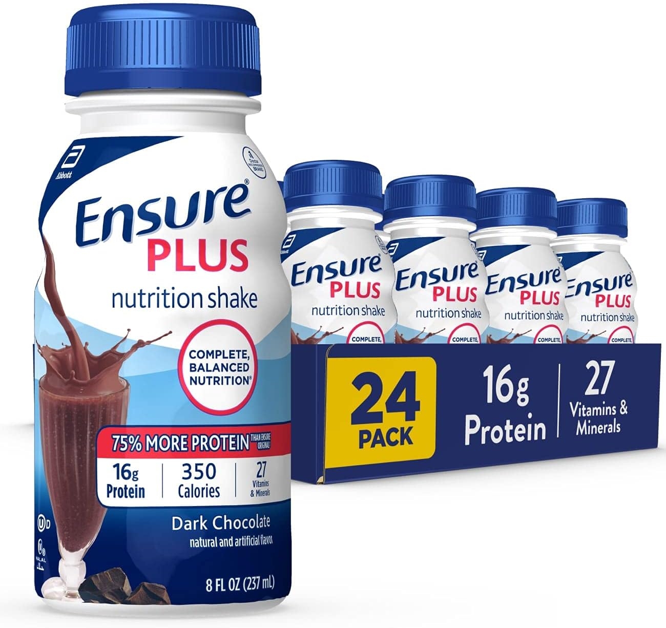 Ensure Plus Nutrition Shake With Fiber & Ensure Max Protein Nutrition Shake with 30g of Protein, 1g of Sugar, High Protein Shake, Milk Chocolate, 11 Fl Oz (Pack of 12), Liquid, Halal 24 Ensure Plus Nutrition Shake With Fiber & Ensure Max Protein Nutrition Shake with 30g of Protein, 1g of Sugar, High Protein Shake, Milk Chocolate, 11 Fl Oz (Pack of 12), Liquid, Halal