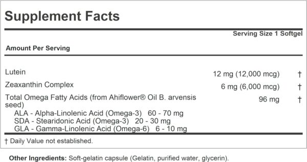 ANDREW LESSMAN Maximum L+Z 30 Softgels – 12mg Lutein, 6mg Zeaxanthin, Key Nutrients to Support Eye and Brain Health, and Promote Healthy Vision. No Additives. Easy to Swallow Softgels