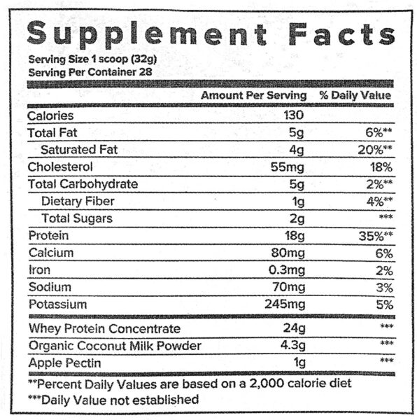 SFH Fuel Whey Protein Powder Great Tasting Grass Fed Whey | MCTs & Fiber for Energy | All Natural | Soy Free, Gluten Free, No RBST, No Artificial Flavors (Coconut (10 Pack))