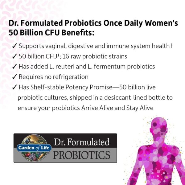 Garden of Life Probiotic Bundle: Dr. Formulated Once Daily Women’s & Men’s Probiotics, 50 Billion CFU Shelf Stable, Non-GMO Probiotic for Men & Women with Prebiotic Fiber, 30 Capsules Each