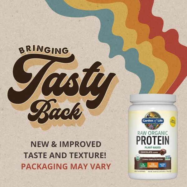 Organic Vegan Vanilla Protein Powder – Garden of Life – 22g Complete Plant Based Raw Protein & BCAAs Plus Probiotics & Digestive Enzymes for Easy Digestion – Non-GMO, Gluten-Free, Lactose Free 1.5 LB