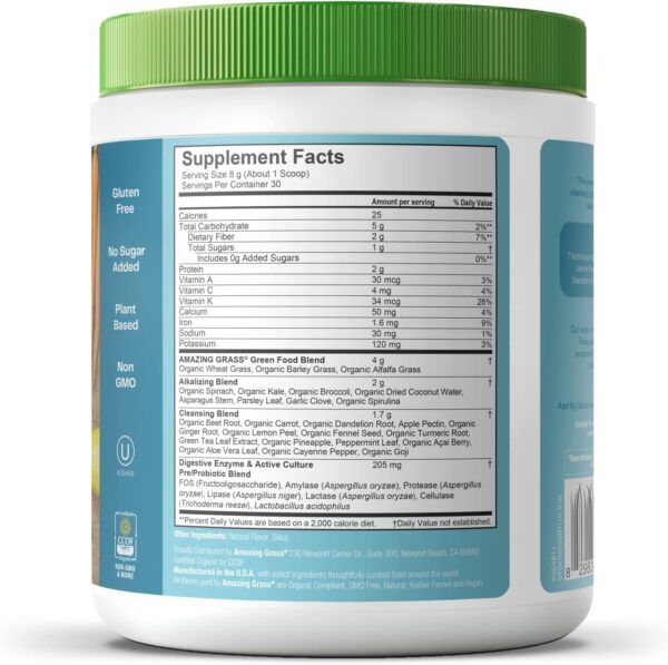 Amazing Grass Greens Superfood Antioxidant: Greens Powder with Organic Spirulina, Beet Root Powder, Elderberry & Probiotics, Sweet Berry, 30 Servings (Packaging May Vary)
