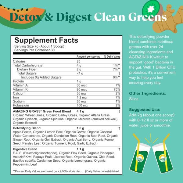 Amazing Grass Greens Superfood Antioxidant: Greens Powder with Organic Spirulina, Beet Root Powder, Elderberry & Probiotics, Sweet Berry, 30 Servings (Packaging May Vary)