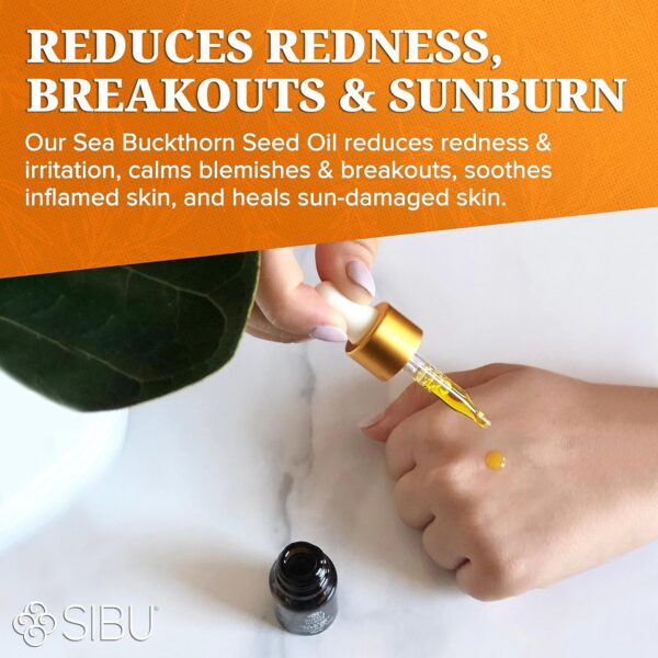 Sibu Premium Himalayan Sea Buckthorn Seed Oil, USDA Organic (30ml) – Amazing for Sensitive Skin, Breakouts, & Irritation