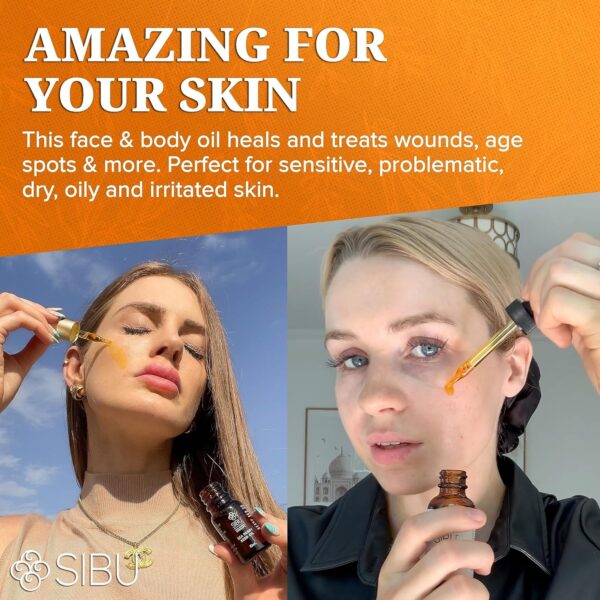 Sibu Premium Himalayan Sea Buckthorn Seed Oil, USDA Organic (30ml) – Amazing for Sensitive Skin, Breakouts, & Irritation