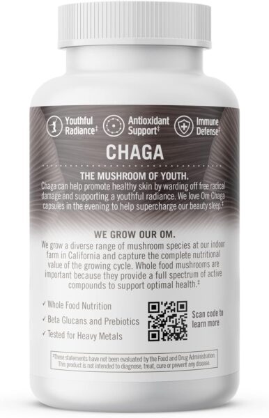 OM Mushroom Superfood Chaga Organic Mushroom Powder, 7.05 Ounce Pouch, 100 Servings, US Grown, Sacred Antioxidants & Immune Support, Superfood Mushroom Supplement