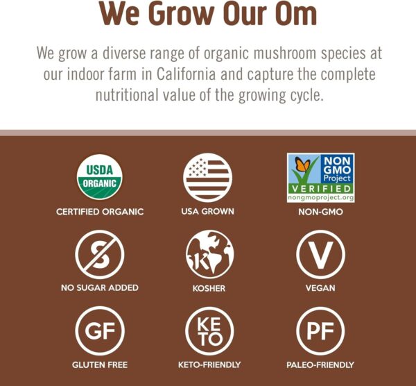 Om Organic Mushroom Superfood Powder, Cordyceps, 100 Servings, Energy and Endurance Support Supplement, 7.05 Ounce (Pack of 1)