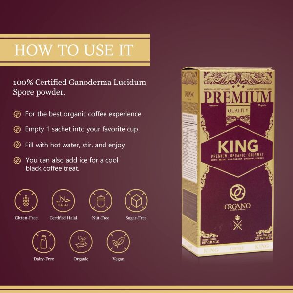 3 Box Organo Gold Gourmet Organic King of Coffee