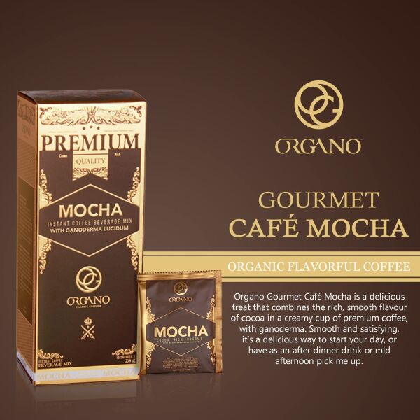 2 Box Organo Gold Cafe Mocha 100% Certified Organic Organic Gourmet Coffee