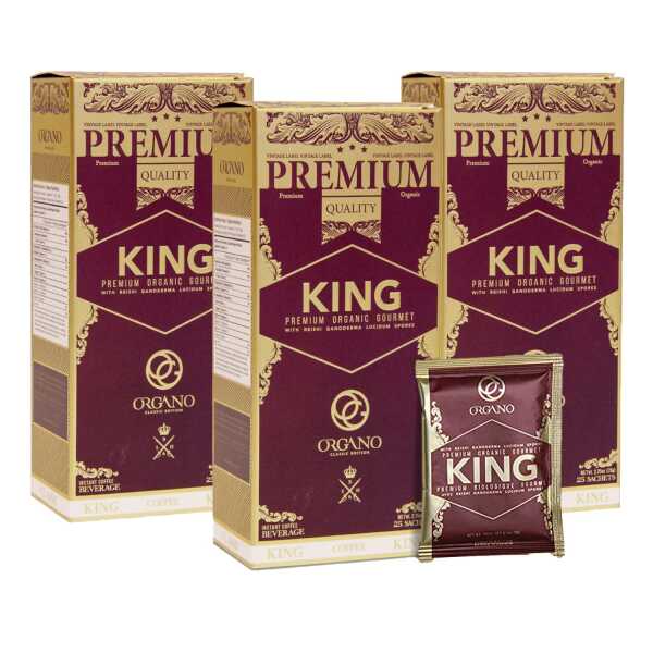 3 Box Organo Gold Gourmet Organic King of Coffee
