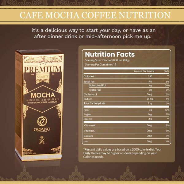 3 Box Organo Gold Cafe Mocha 100% Certified Organic Organic Gourmet Coffee