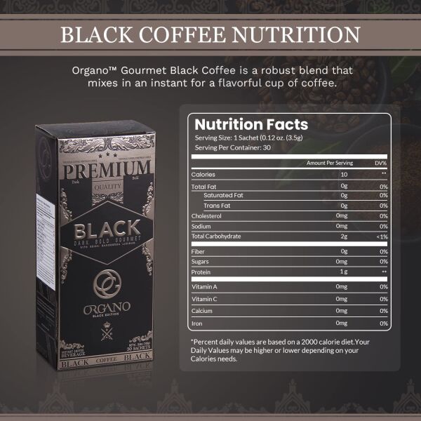 2 Box Organo Gold Gourmet Black Coffee, Organic 100% Certified, 105g – 30 bags (3.5g)