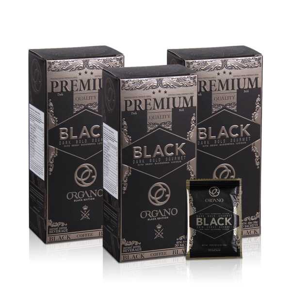 3 Box Organo Gold Black Coffee ,100% Ganoderma,Express Ship Black coffee, 30 Count (Pack of 3)