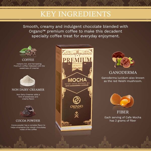 2 Box Organo Gold Cafe Mocha 100% Certified Organic Organic Gourmet Coffee