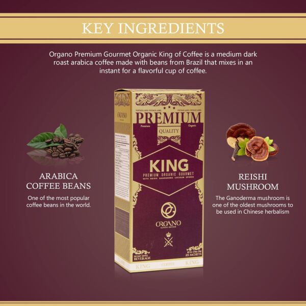 3 Box Organo Gold Gourmet Organic King of Coffee