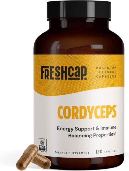 FreshCap Ultimate Mushroom Complex Powder – Lions Mane, Reishi, Cordyceps, Chaga, Turkey Tail, Maitake Supplements – for