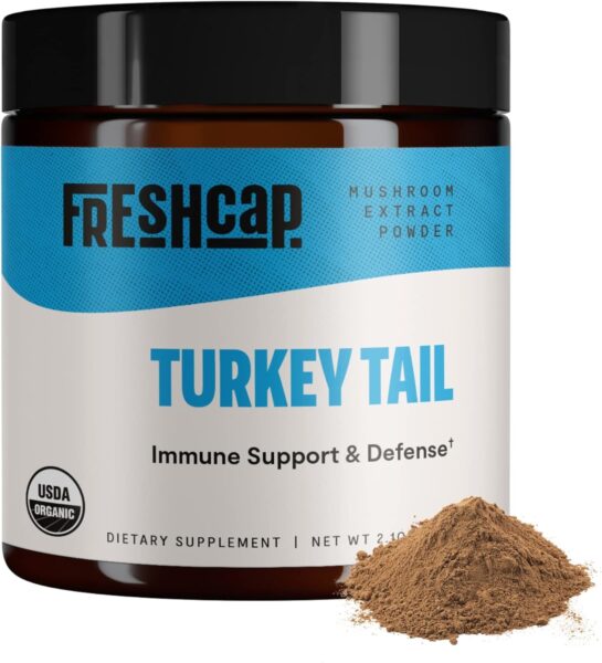 FreshCap Chaga Organic Mushrooms Extract Powder – Antioxidant, Digestive Health, Immune Support Supplement – Vegan, Pure