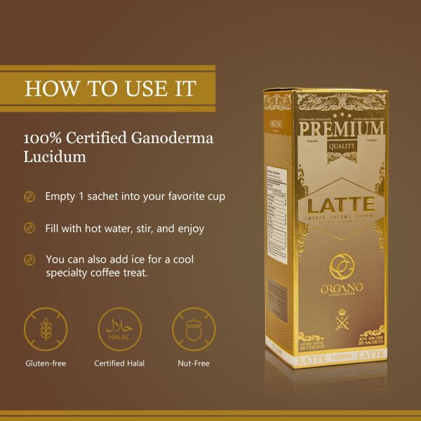 4 Box Organic Ganoderma Gourmet Organo Gold Cafe Latte