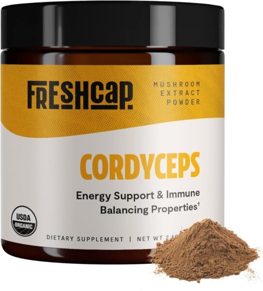 FreshCap Ultimate Mushroom Complex Powder – Lions Mane, Reishi, Cordyceps, Chaga, Turkey Tail, Maitake Supplements – for