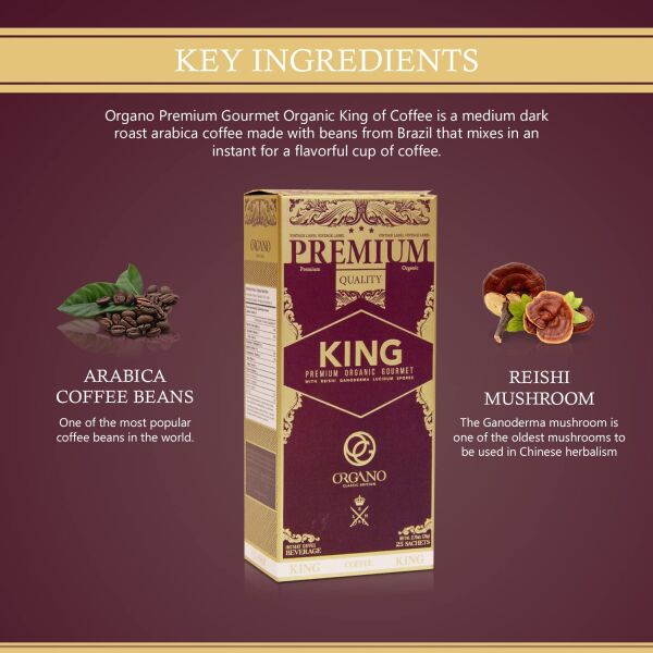 2 Boxes of Organo Gold Ganoderma Gourmet – Gourmet King Coffee (25 sachets)