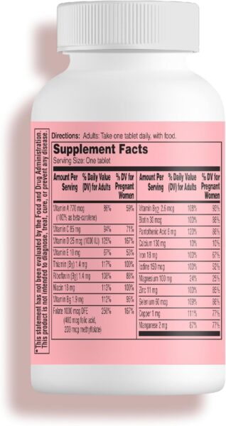 One A Day Pregnancy Planning Prenatal Multivitamin for Women, Pre Pregnancy Vitamins for Women with Methylfolate, Folic Acid,