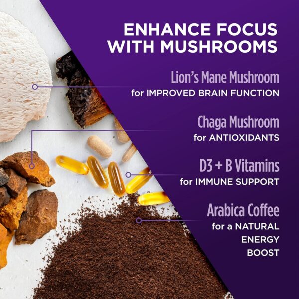 Vitacup Genius Gold & Focus Mushroom Coffee 32 Pod Bundle | Energy & Focus |Superfood & Vitamins Infused | Variety Pack of (2)